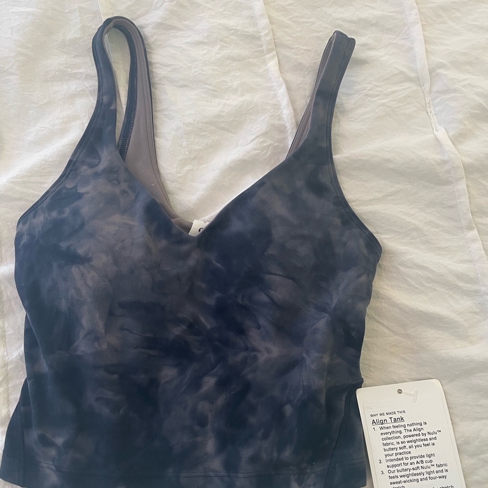 NWT Lulu Lemon Black Tie Dye Align Tank